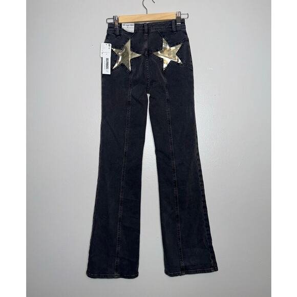 We The Free Firecracker Flare Jeans Black Gold Star Detail Size 24 NWT $168 - Picture 8 of 9